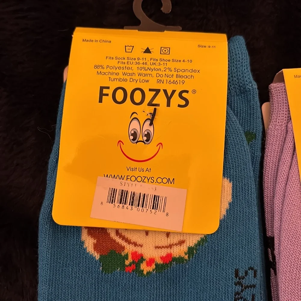 9 Pairs of Foozys Funny Socks size 9-11